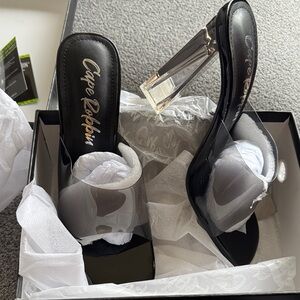 Cape Robbin Black and Clear Heels